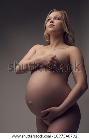 Pregnant Naked Blonde Cropped Portrait Pregnant Naked Blonde Cropped Portrait