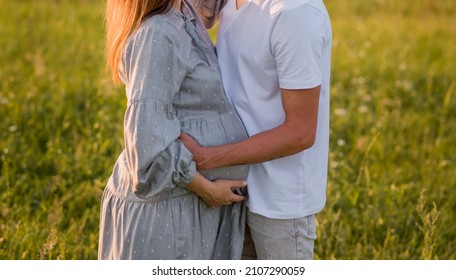 Pregnant Woman Boyfriend Holding Stomach Stock Photo (Edit Now) 2107290059