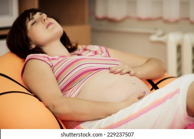 Pregnant Woman In Childbirth.