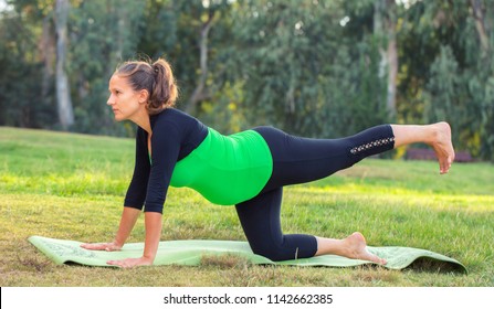 Pregnant Woman Doing Yoga Outside