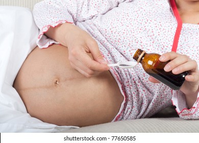 Pregnant Woman Drink Cough Syrup Stock Photo 77650585 Shutterstock