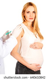 Pregnant Woman Getting Vaccine