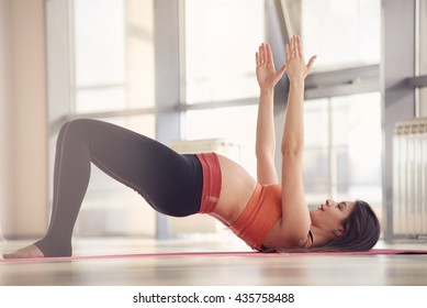 Pregnant Woman Gym Yoga Exercise