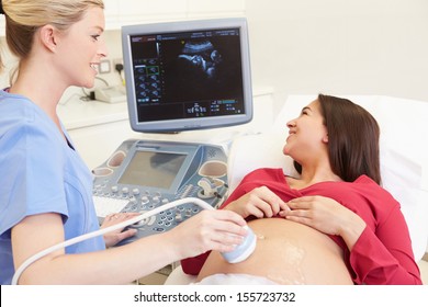 Pregnant Woman Having 4D Ultrasound Scan