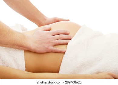 Pregnant Woman Having A Massage On Her Belly