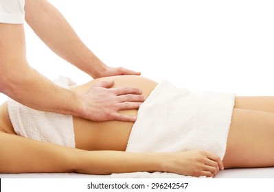 Pregnant Woman Having A Massage On Her Belly