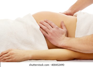 Pregnant Woman Having A Relaxing Massage