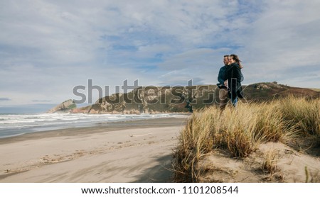 Image, Stock Photo Couple looking at the sea