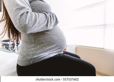 Pregnant woman at the hospital for a prenatal checkup