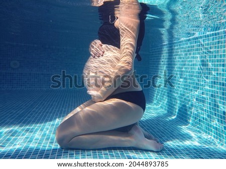 Image, Stock Photo Unrecognizable pregnant woman diving in sea