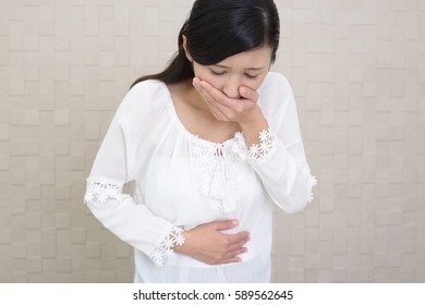 Pregnant Woman Suffering With Nausea