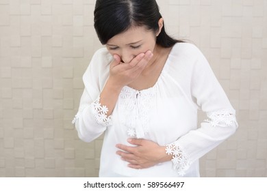 Pregnant Woman Suffering With Nausea