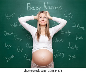 Pregnant Woman Trying To Choose A Name For Her Baby