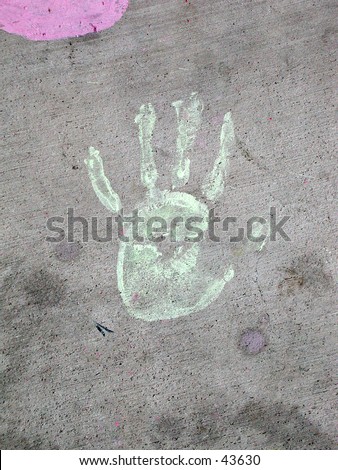 Similar – Image, Stock Photo Chalk handprints on sidewalk slabs