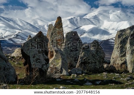 Prehistoric megalithes of Karahunj, (Zorats Karer).  Archaeological site near the town of Sisian in the Syunik Province of Armenia. Also called 