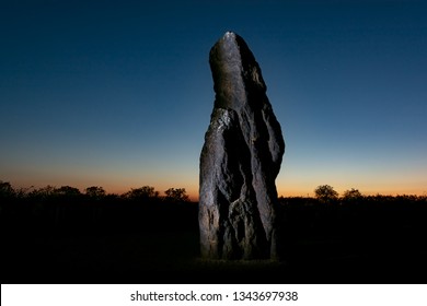 Prehistoric Menhir At Night