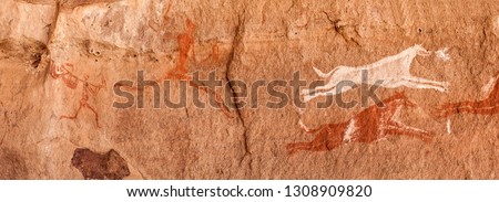 Prehistoric Petroglyphs - Rock Art - Akakus (Acacus) Mountains, Sahara, Libya