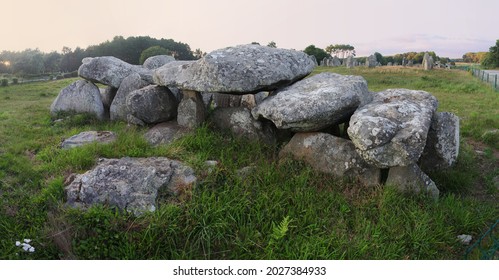 Prehistoric Stone Building - Megalithic Dolmen Near Carnac Village In France