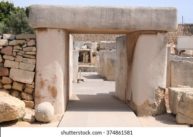 Prehistoric temple Tarixen in Malta island