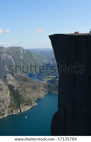 Similar – Image, Stock Photo Preikestolen Norway in the morning