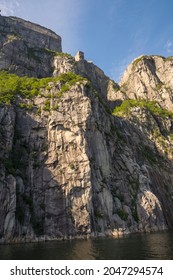 Preikestolen Seen From Below During A Cruise On The Lysefjord Fjord In Norway