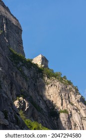 Preikestolen Seen From Below During A Cruise On The Lysefjord Fjord In Norway