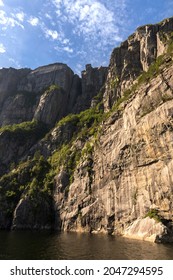 Preikestolen Seen From Below During A Cruise On The Lysefjord Fjord In Norway