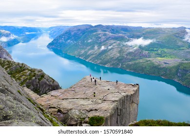 Prekestolen or Pulpit Rock and Lysefjord Landscape. Norway. - Shutterstock ID 1570591840