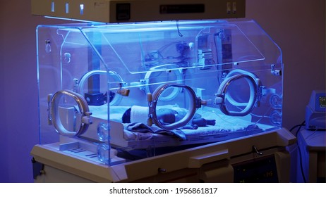 A Premature Baby In A Incubator Machine