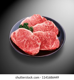 Premium Japanese wagyu beef sliced in box for sirloin steak