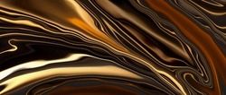 Premium Liquid Background Design With Luxurious Golden Color. Premium Design Images For Background, Poster, Wallpaper And Banner Needs,