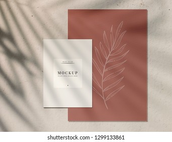 Premium quality card mockup with a leaf design