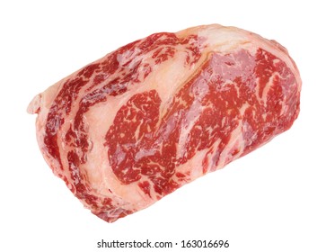 Premium Quality Kobe Beef Ribeye Steak Isolated On White Background