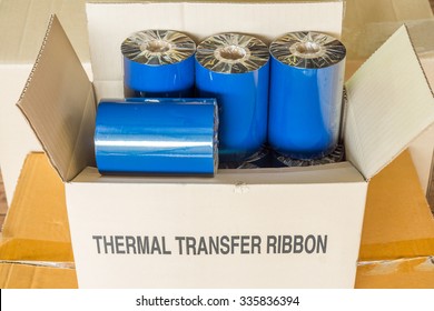 Premium Thermal Transfer Ribbon (TTR) With A Paper Box Packaging. It Is A Very Effective Way Of Printing Variable Information In Industrial Printing.