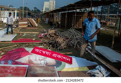 Preparation Of Book Fair 2022, People Working Hard For The Book Fair 2022. This Image Was Captured By Me On February 9, 2022, From Dhaka, Bangladesh.