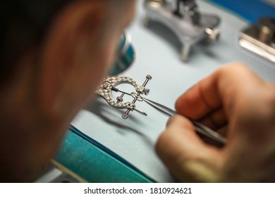 Preparation Of Components Of A Swiss Watch