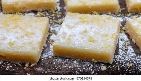 Preparation dessert lemon squares (lemon bars). American kitchen - Shutterstock ID 670154575