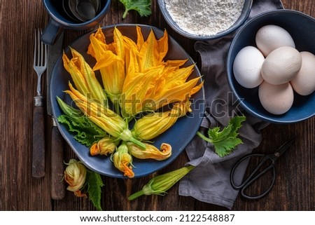 Similar – Image, Stock Photo Zucchini blossom Blossom