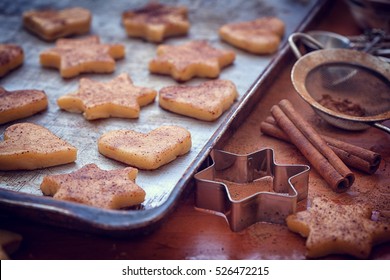 Preparation Gingerbread Cookie With Cinnamon For Christmas