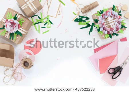 Similar – Pink Gifts, Chocolate Lollipops and Decoration