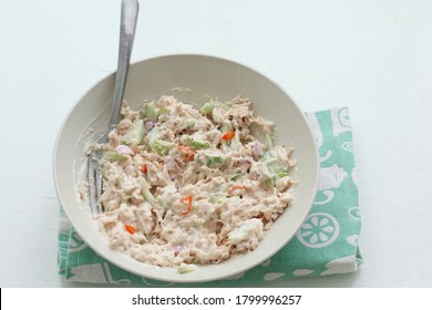 Preparation For Making Spicy Tuna Salad Or Tuna Spreads