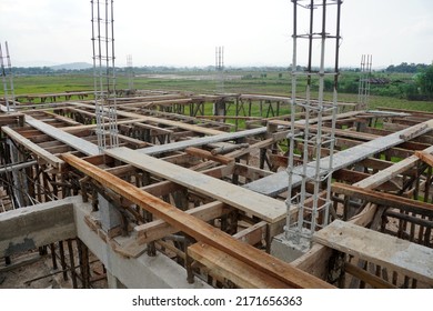 Preparation Scaffolding Assembling Second Floor Concrete Stock Photo ...