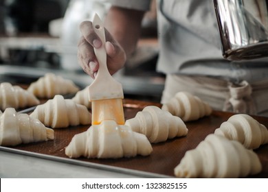Prepare croissant for bake in oven  - Shutterstock ID 1323825155