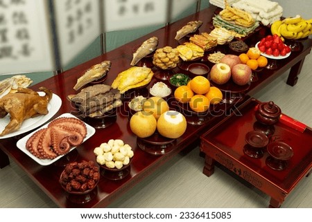 prepare food for ancestral rites table