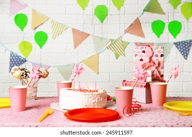 Prepared Birthday Table For Children Party