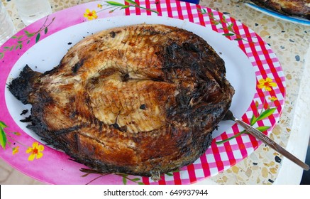 Prepared In Fire Grilled Carp, National Fast Food Of Basra, Iraq