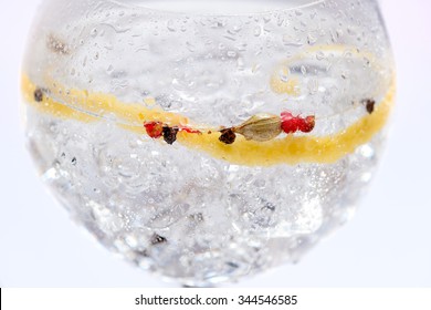 Prepared Gin And Tonic In The Foreground Isolated