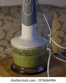 Prepared Green Cocktail, For Health And Blood Purification In A Blender