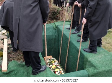 A Prepared Open Grave For The Funeral