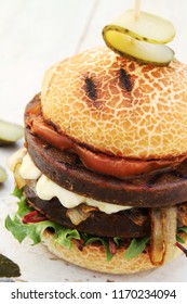 Prepared Vegan Seitan Burger Meal